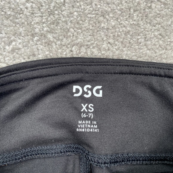 DSG Girl's Activewear Knot Hem Performance Skinny Capri Leggings Size XS 6 Black - Picture 3 of 10